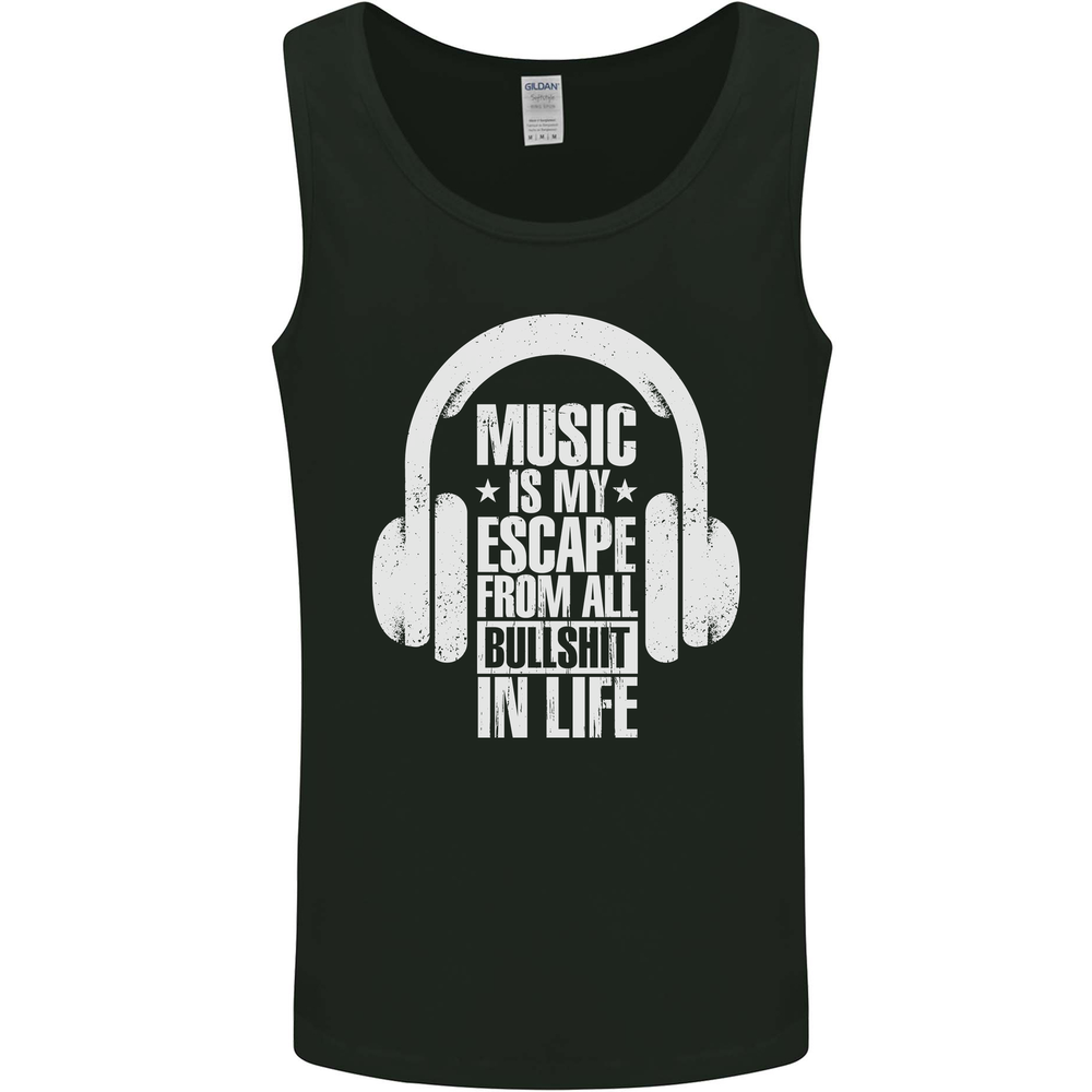 Music Is My Escape From B/S in Life Dance Mens Vest Tank Top