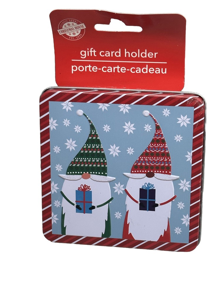 Festive 4x4 Christmas Gift Card Tin Holder for Winter Season  -image