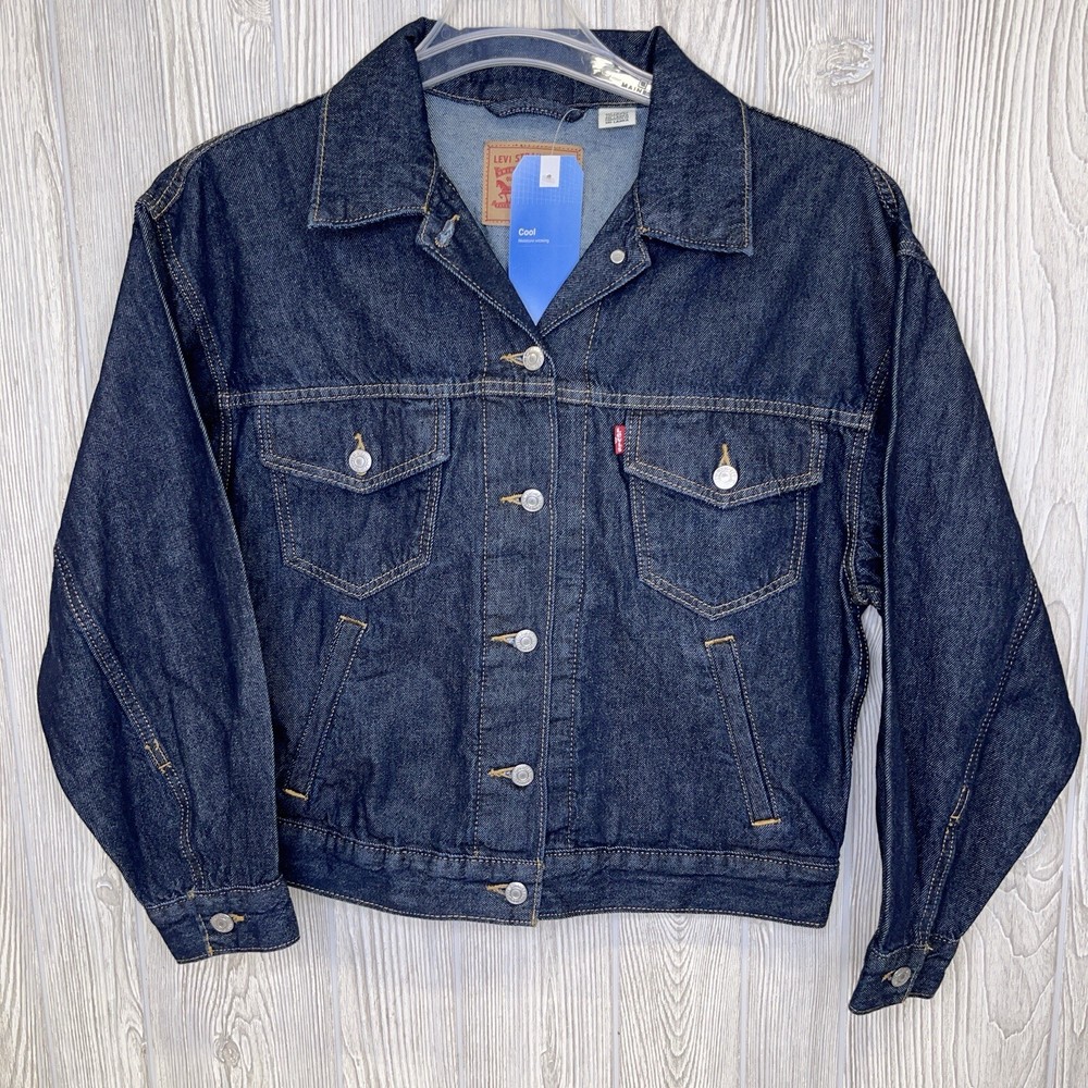 Levi's Jacket Womens Blue Jean Denim Cool Wicking Trucker Size Small *READ