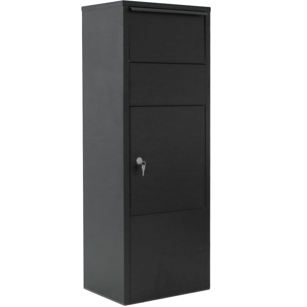 Large Black Parcel Drop Box for Mail & Packages 10.5x15.5x41 Inches