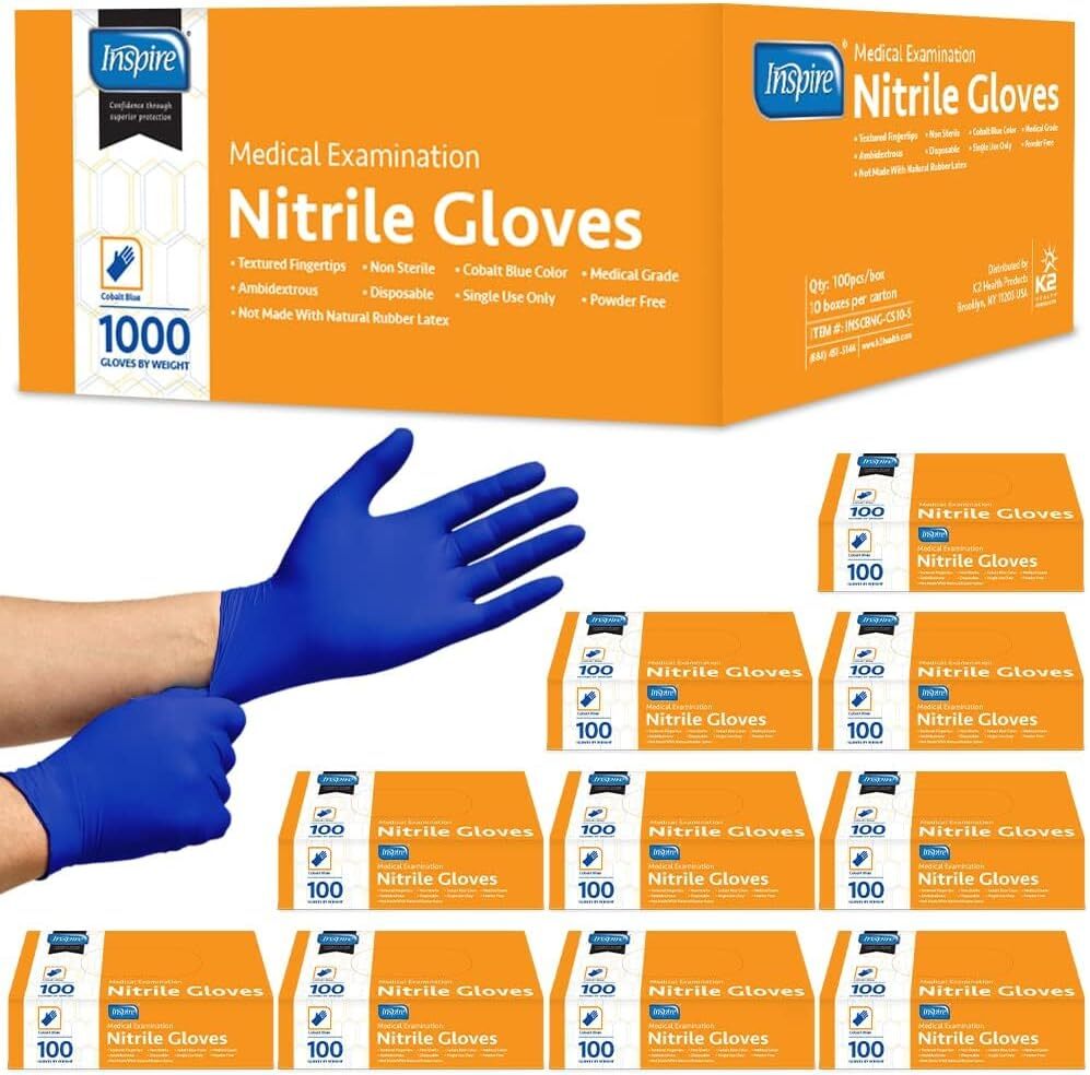 Inspire Nitrile Exam Gloves | THE ORIGINAL Quality Large (Pack of 1000)