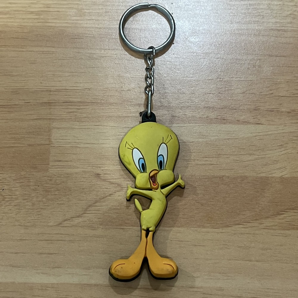 1998 Vintage Looney Tunes Tweety Bird Rubber Keychain - More Options Available