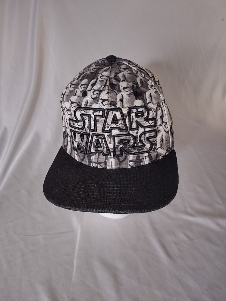 Star Wars Flat Bill Snapback Hat Black White Stormtroopers