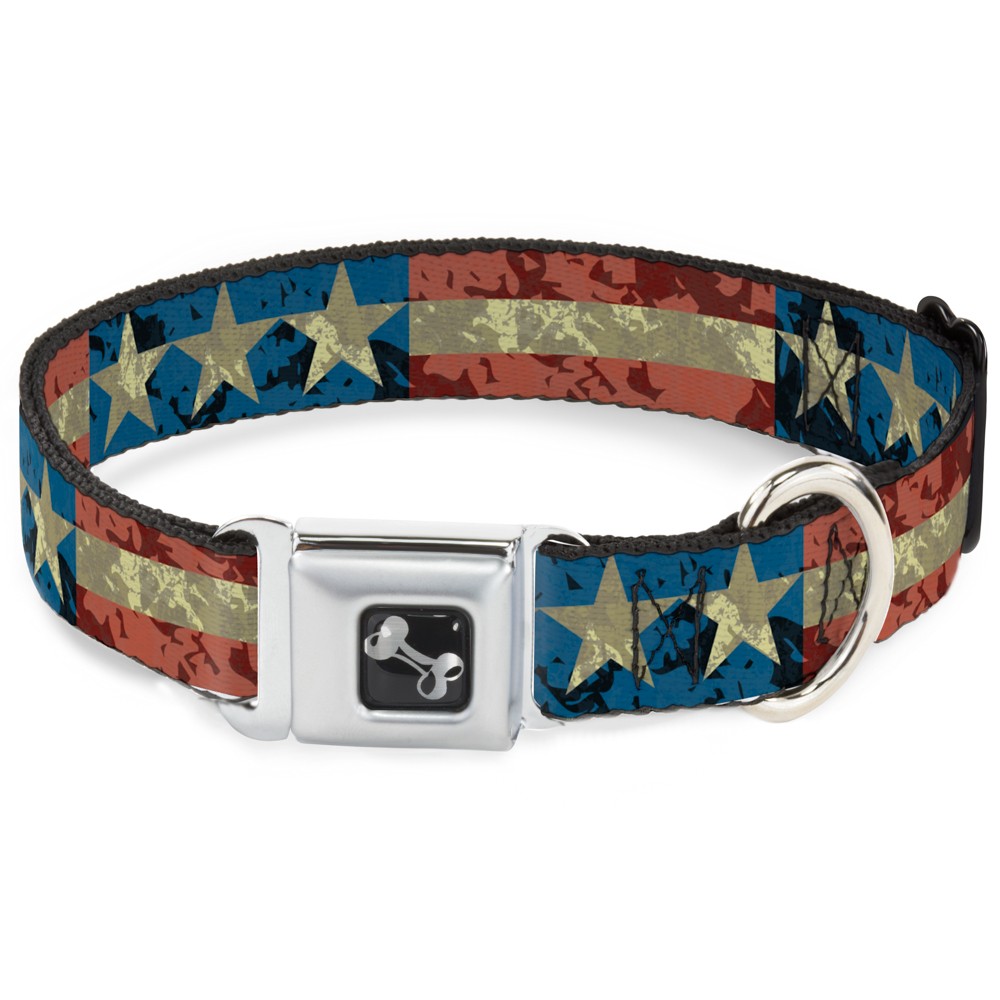 Dog Collar Bone Americana Vintage Stars & Stripes Medium 11-16.5