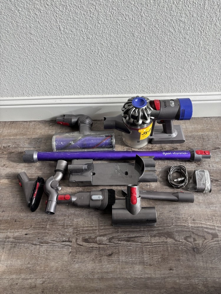 Dyson V8 SV10 Animal+ Cordless Stick Vacuum in Purple and Iron with 5 Accessories
