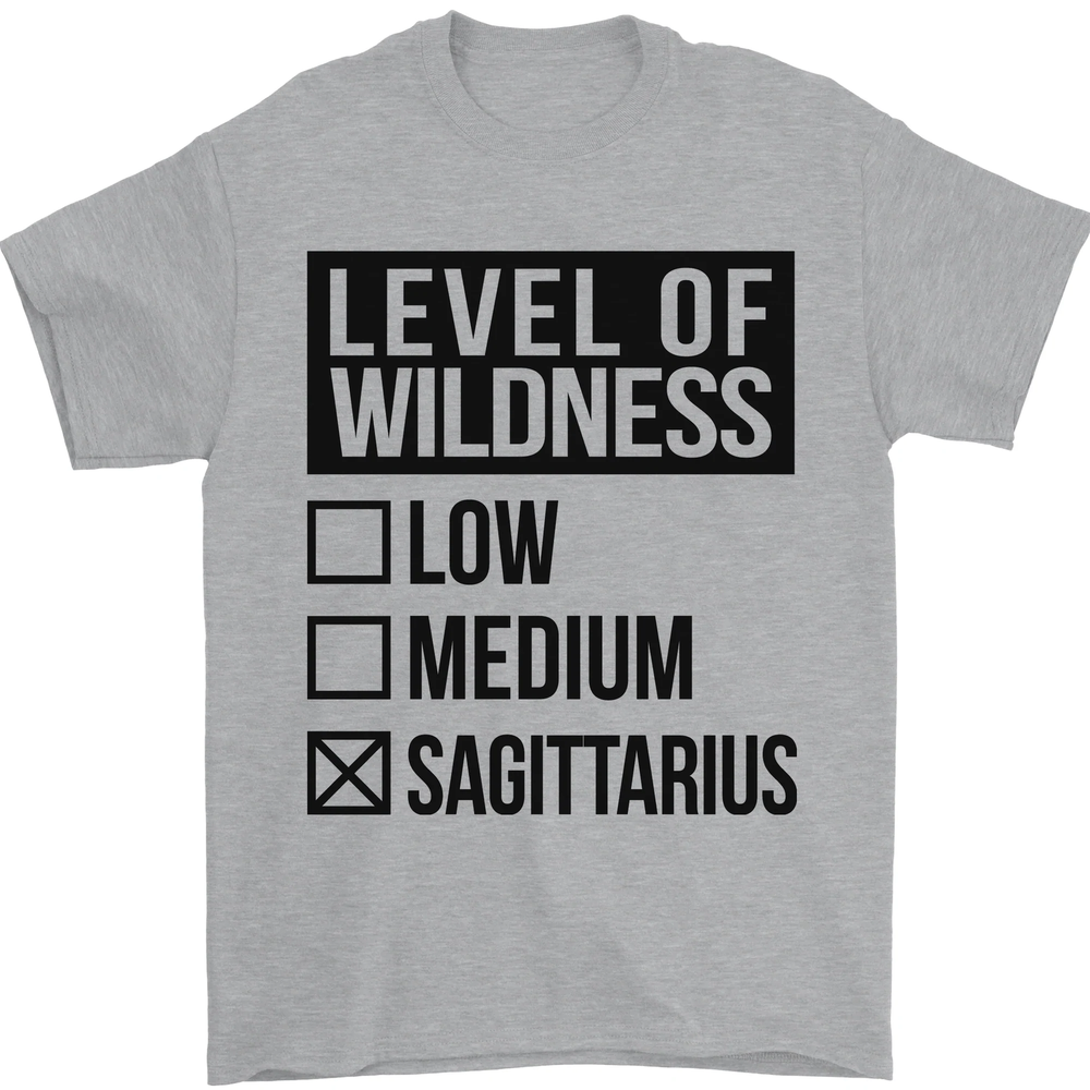 Levels of Wildness Sagittarius Mens T-Shirt 100% Cotton