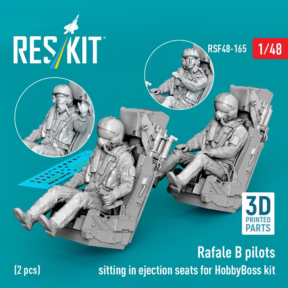 Rafale B pilots sitting in ejection seats for HobbyBoss (2 pcs) 1:48 RSF48-0165