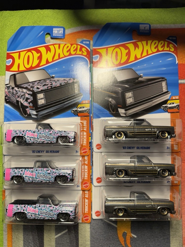 🔥 2026 HOT WHEELS Lot Of 6 83 Chevy Silverado Pickup Truck HW Hot Trucks
