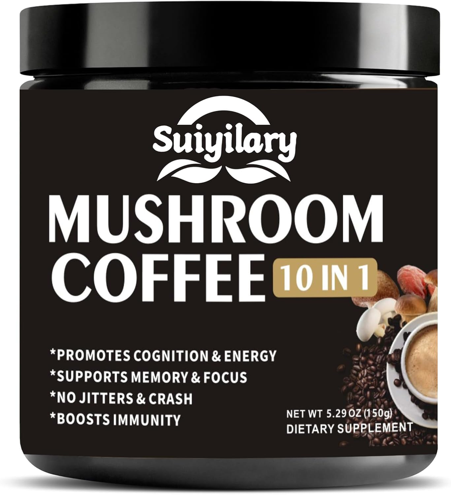 Mushroom Coffee Blend with Lion's Mane Reishi Chaga 10 Mushroom Extract Powder