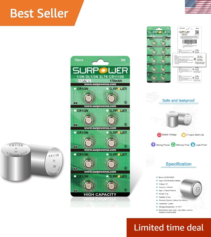 Safe 3V Lithium Battery Pack - 10 Count with Excellent After-Sales Support