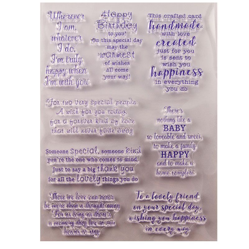Blessing Quotes Silicone Clear Seal Stamp DIY Scrapbooking Embossing Photo Album