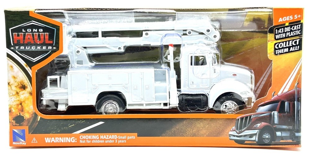 NEW RAY PETERBILT 335 UTILITY TRUCK LONG HAUL TRUCKER 1:43 SCALE