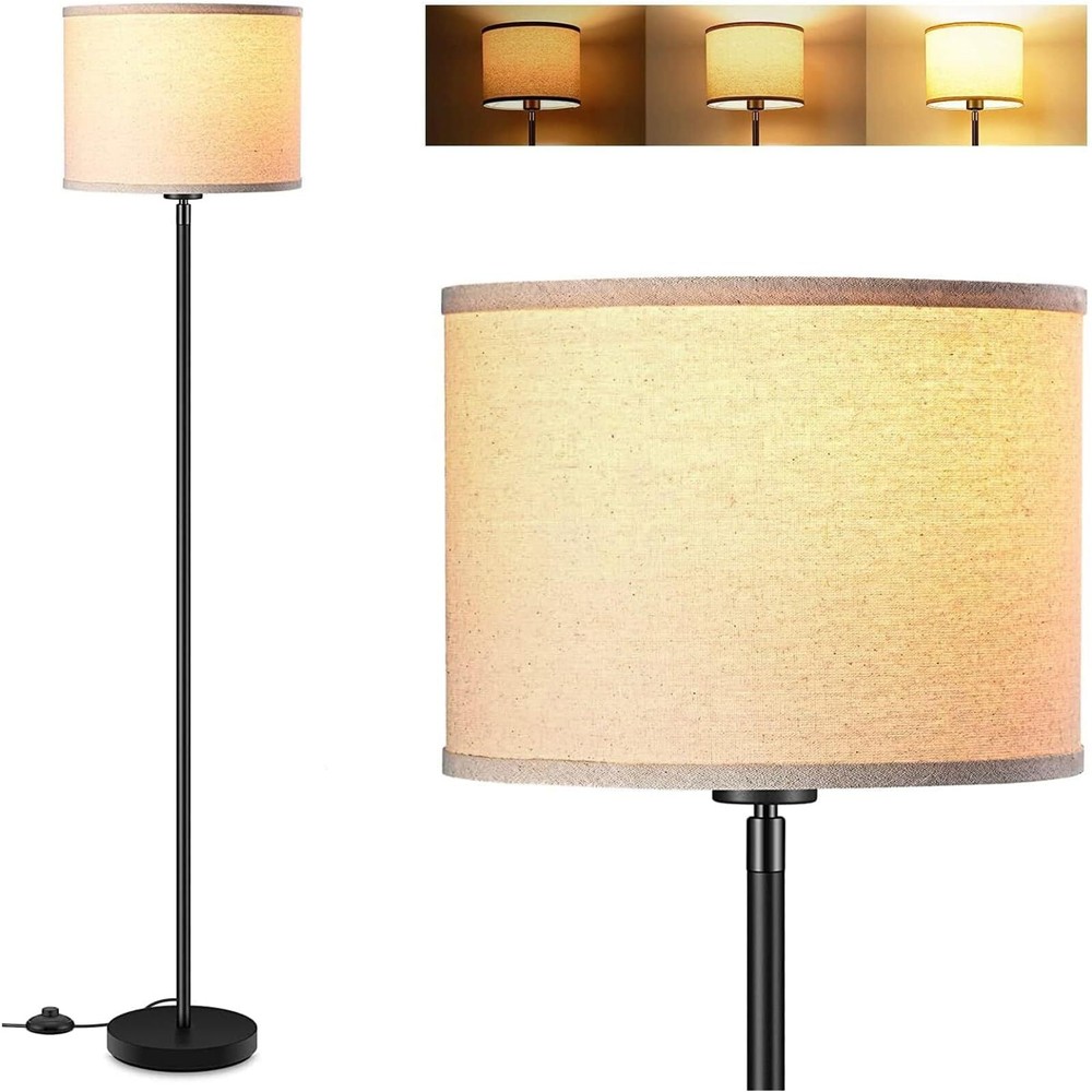 Modern Floor Lamps for Living Room Bedroom, Small Standing Lamp with Lampshad...