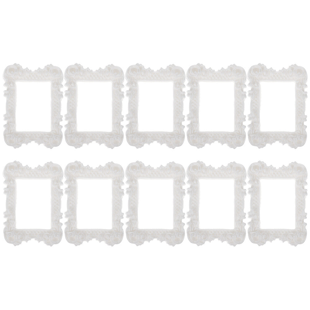 10 Pcs Dollhouse Picture Frames Resin Photo Phone Case Decoration