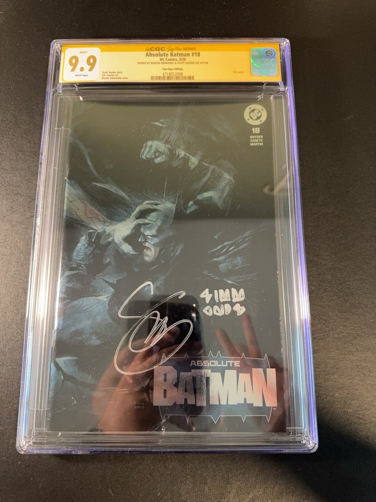 ABSOLUTE BATMAN #18 TRADE FOIL CGC SS 9.9 2X Signed Snyder & Simmonds 🔥1 OF 2