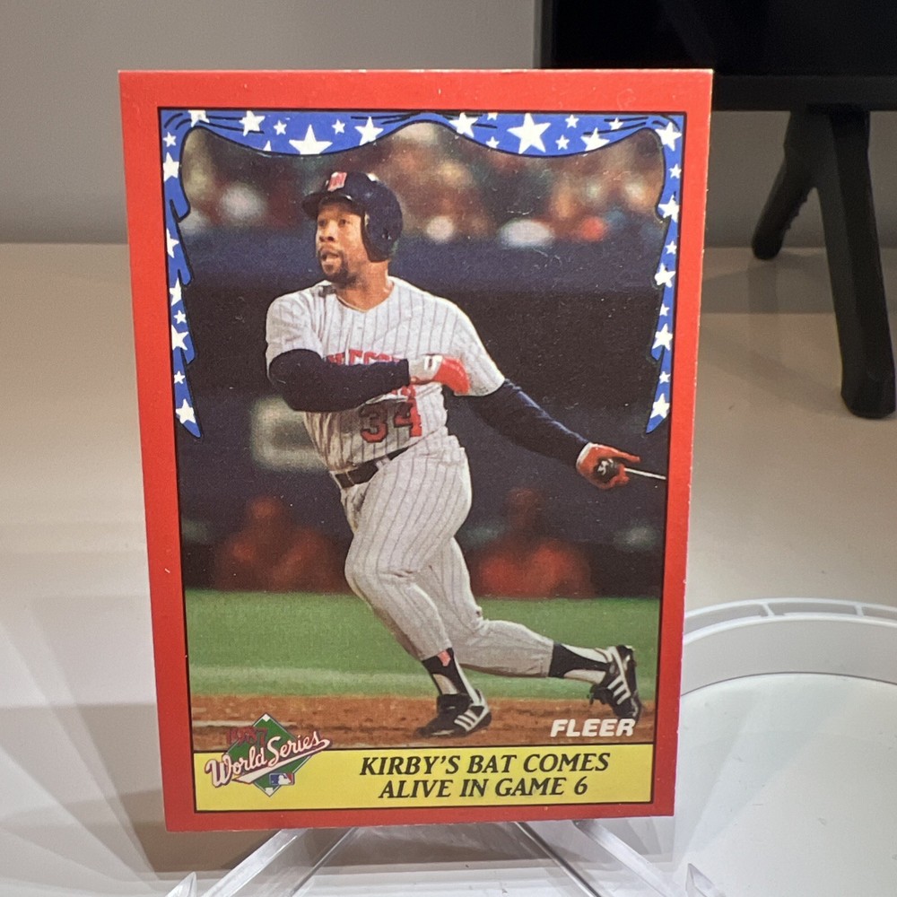 1988 Fleer #8 Kirby Batting Game 6 World Series Card with Errors