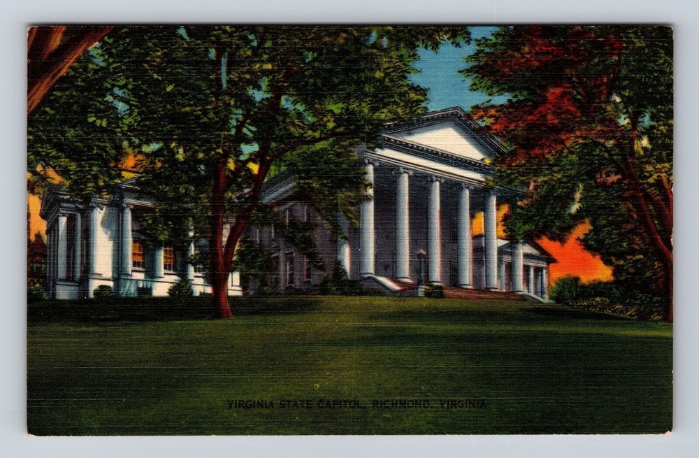 Richmond VA- Virginia, Virginia State Capitol, Antique, Vintage c1949 Postcard