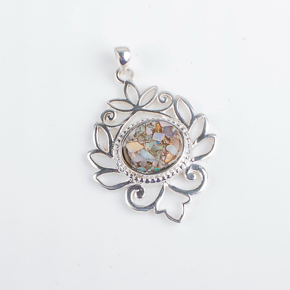 Gift For Her Natural Ethiopian Copper Turquoise Pendant Handcarfted 925 Silver