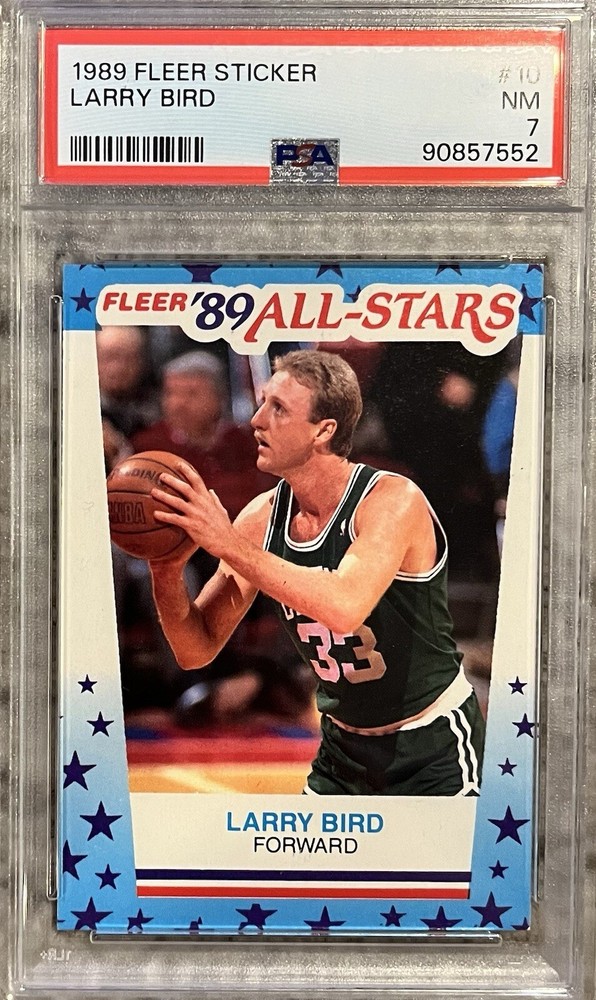 1989 Fleer Sticker #10 Larry Bird Graded PSA 7 NMINT Boston Celtics Indiana HOF