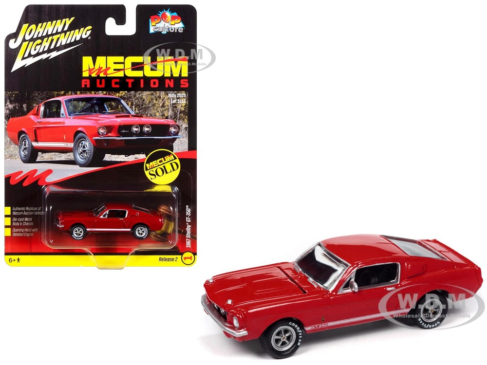 1967 Shelby GT-350 Red Mecum Auctions 1/64 Diecast by Johnny Lightning JLPC015-JLSP393