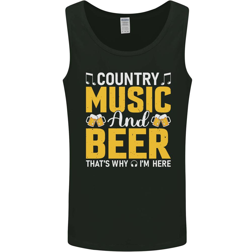 Country Music & Beer Thats Why Im Here Mens Vest Tank Top
