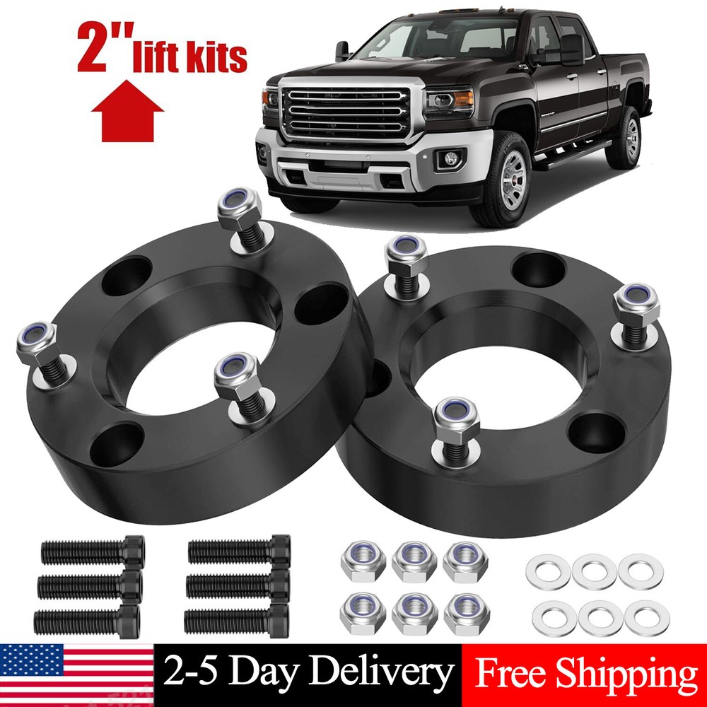 2 Inch Front Lift Kit for 2007-2024 Chevy Silverado Sierra 1500 Yukon Tahoe 2WD 4WD Models