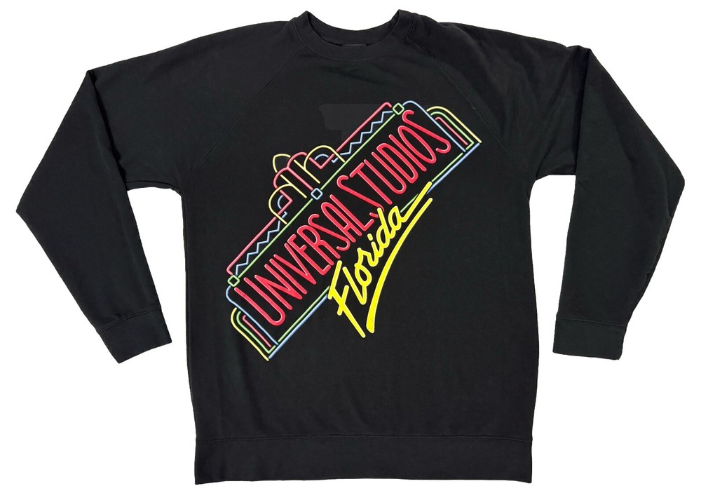 Retro Neon Black Universal Studios Florida Sweatshirt XL Pullover