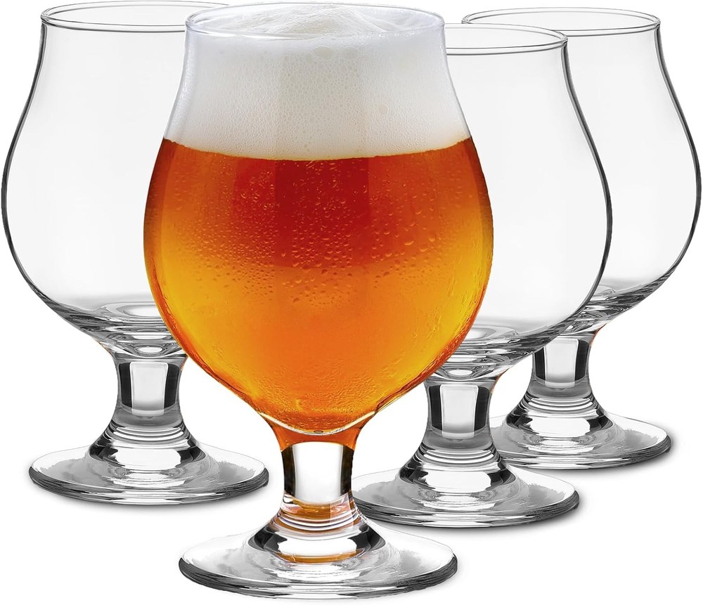 Beer Mug Set of 4, 16 oz Classic Craft Tall Glasses.