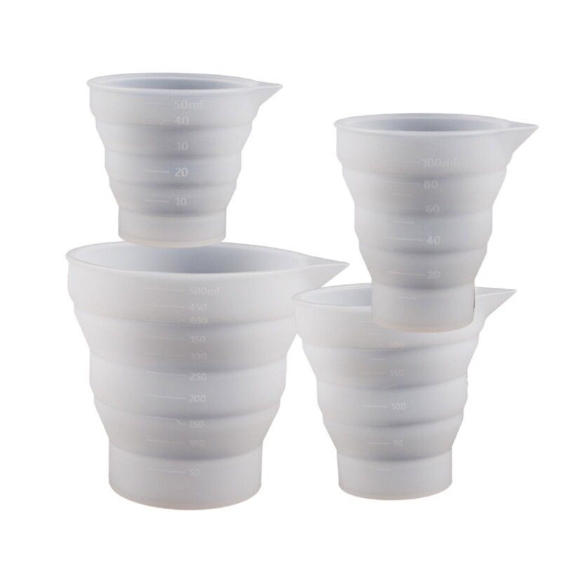 Collapsible Silicone Measuring Cup Mold for Epoxy Resin Crafting