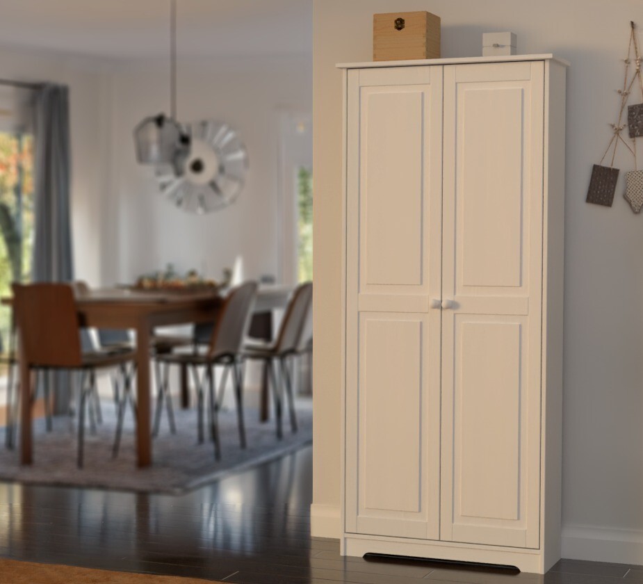 White Solid Wood 2-Door Cabinet Pantry by From the Tree Furniture