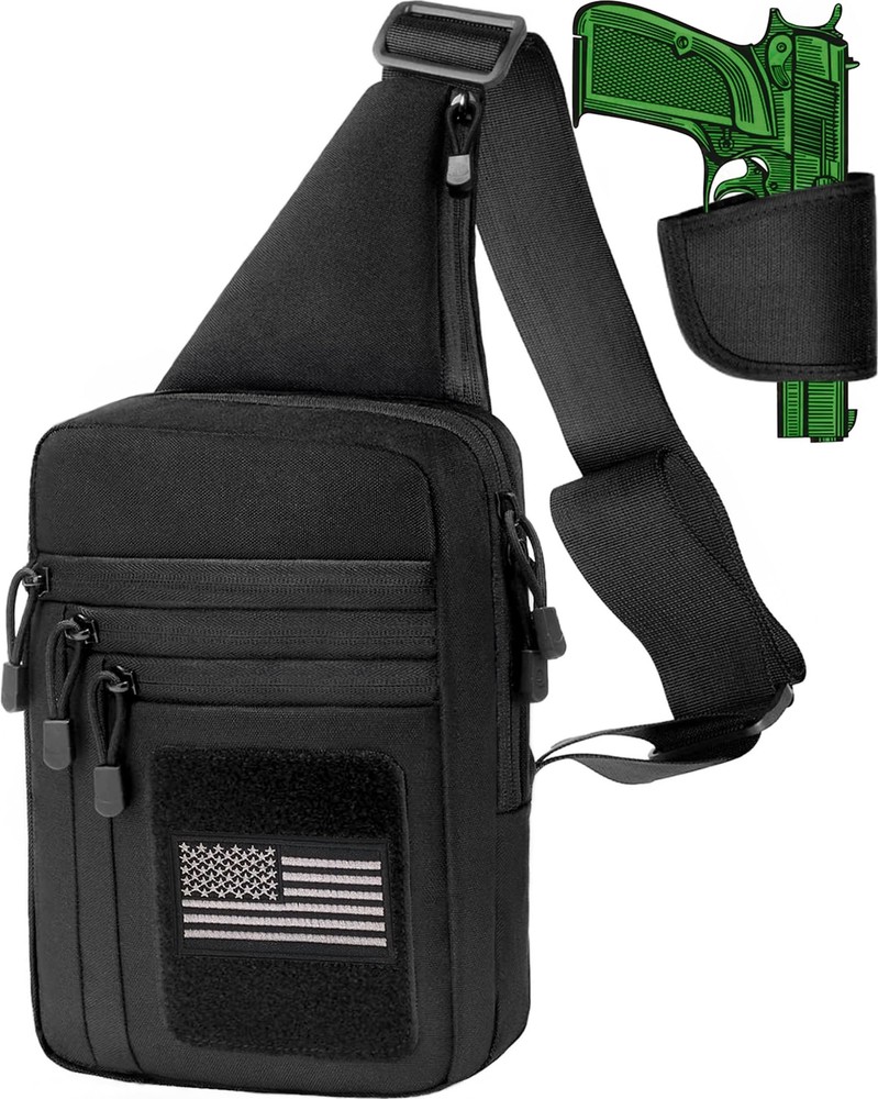 Tactical CCW Sling Bag for Men with Secure Chest Holster & Extra Storage  