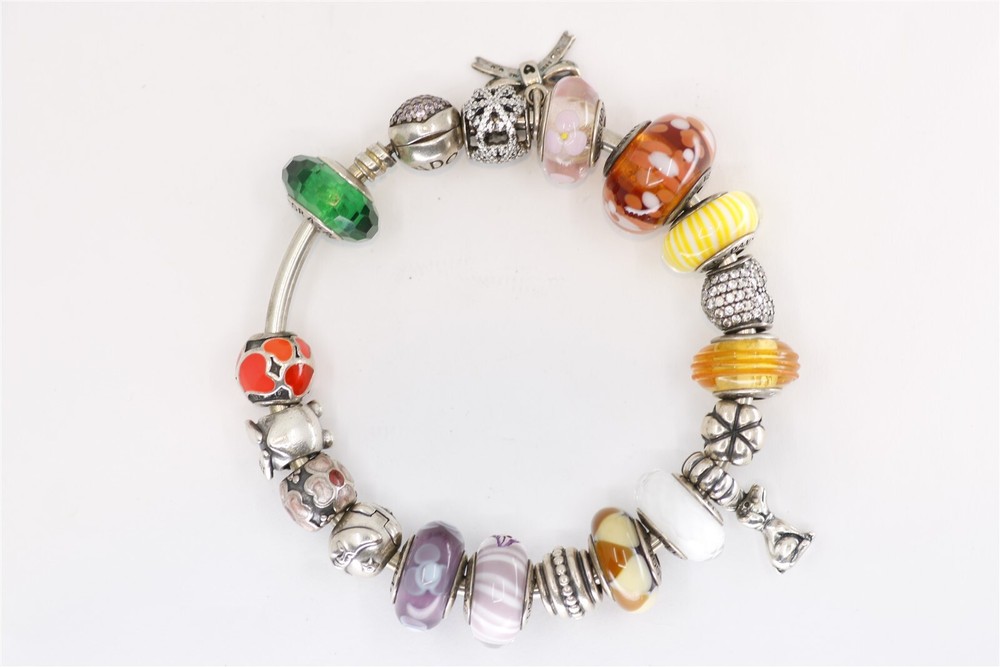 Vintage Sterling Silver Pandora Charm Bracelet 2.15 Inches Elegant Style