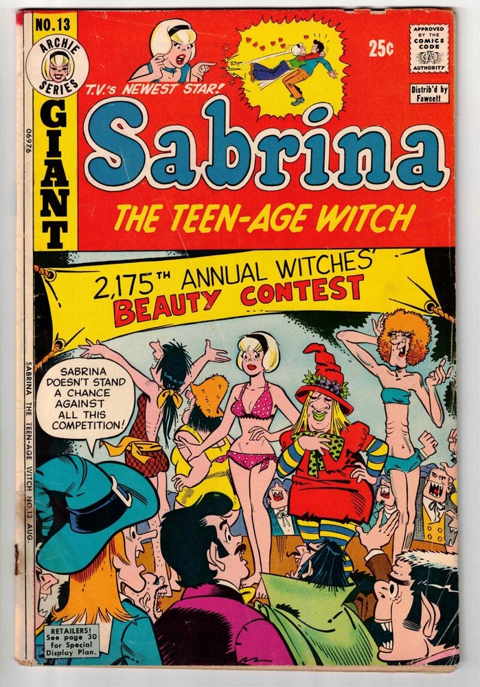 SABRINA THE TEEN-AGE WITCH #13 1973 NICE BIKINI CHEESECAKE COVER BRONZE AGE!