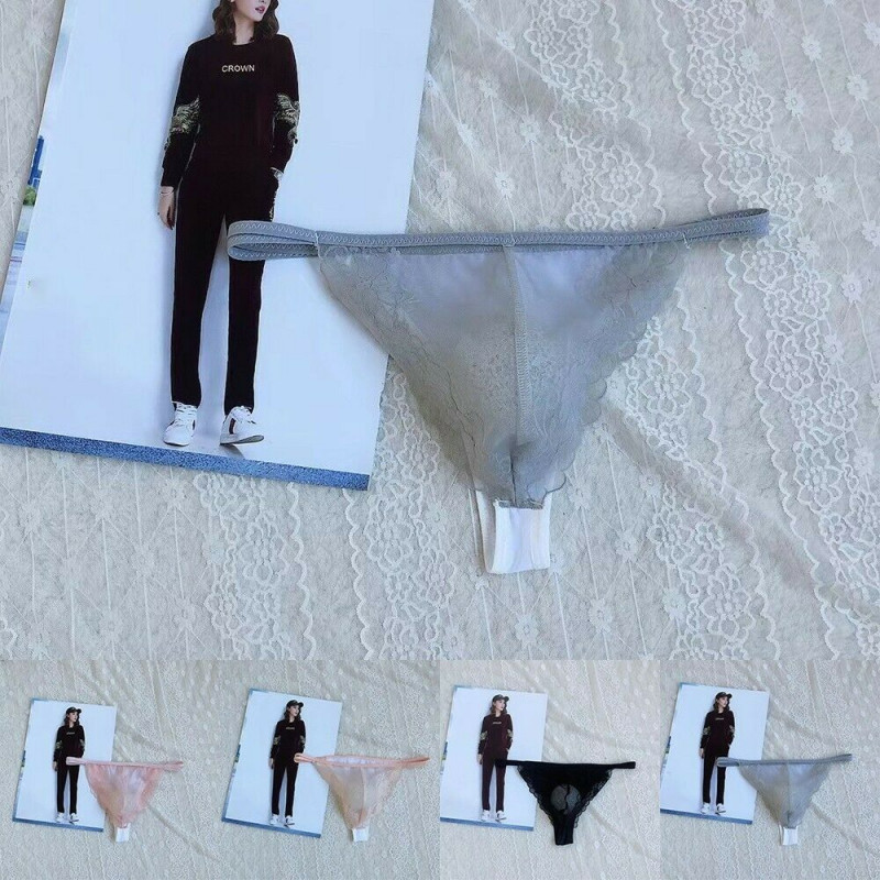 Sexy Mens Underwear Thong Sheer Lace Pouch G-string Briefs Bikini Panties M-2XL