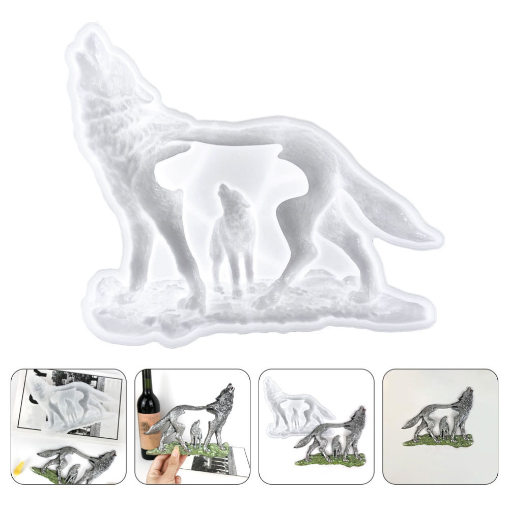 Wolf Casting Mold Silicone Mold Epoxy Resin Mold Ornament DIY Mold Flexible Mold