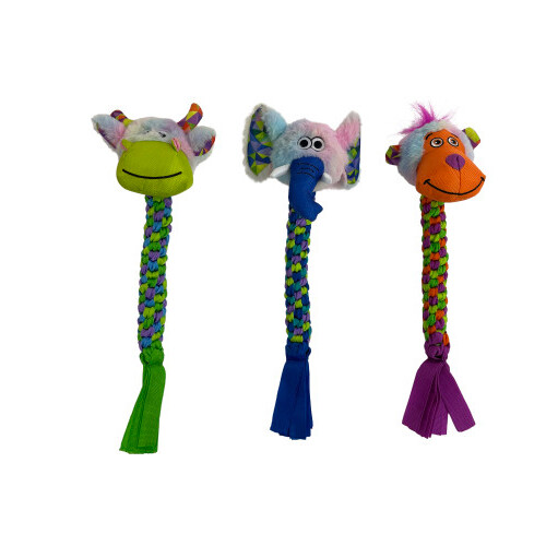 Multipet Pet Envy Braided Rope Animals Assorted; 1 Each
