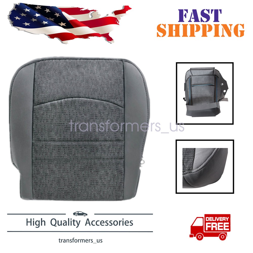 2013-2016 Dodge Ram Driver Side Bottom Gray Cloth Seat Cover