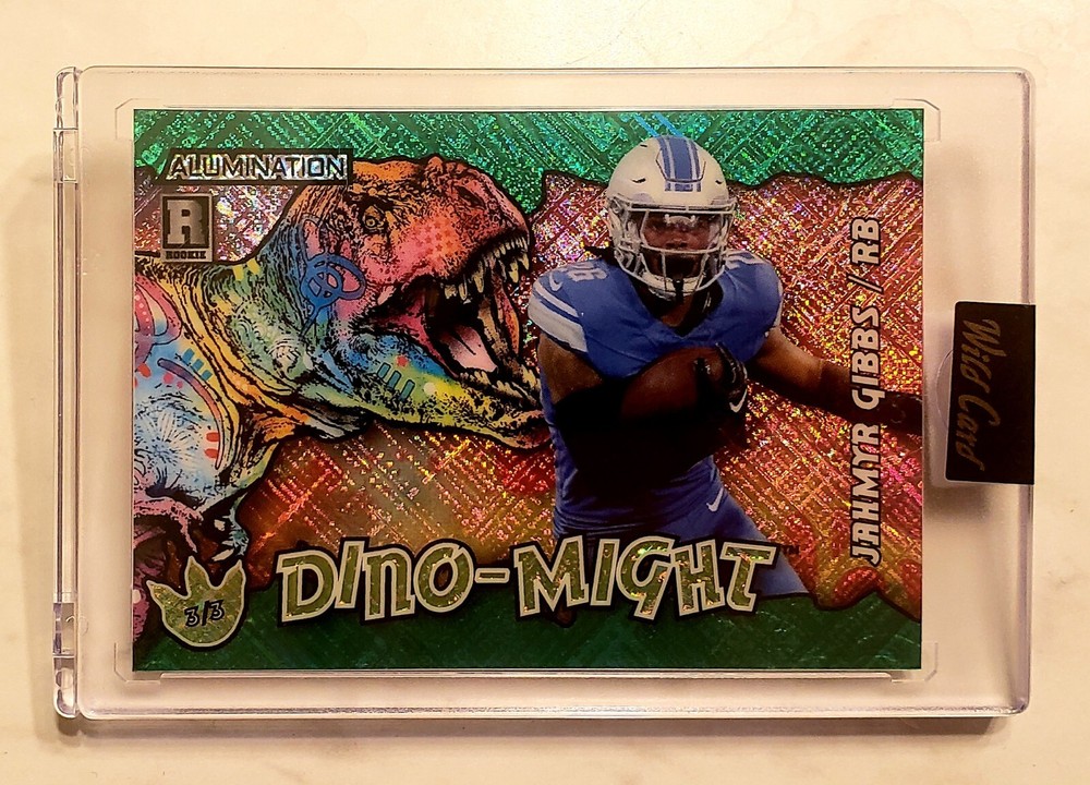 Jahmyr Gibbs 2023 Wild Card Dino-Might Green Cross Hatch 3/3