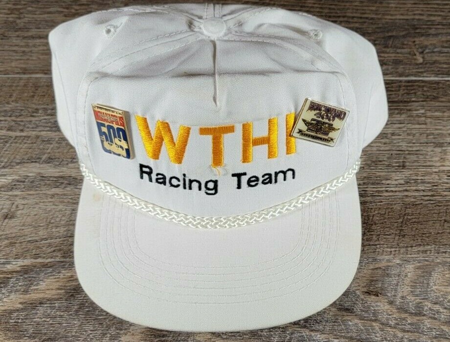 Retro WTHI Racing Team Hat With Indianapolis 500 and Brickyard 400 Pins