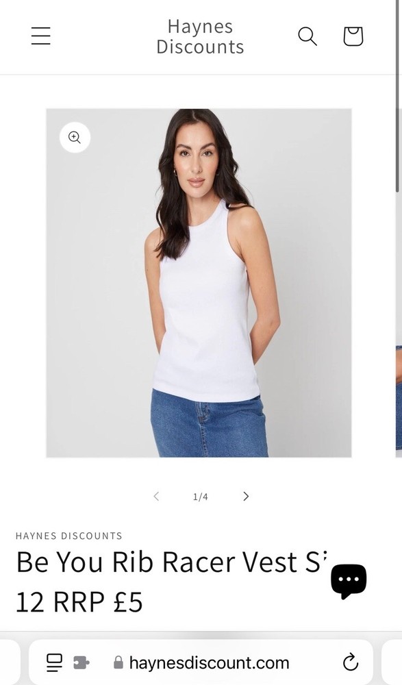 Be You Rib Racer Vest Size 12 for Stylish Comfort