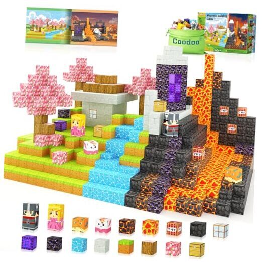 Magnetic Blocks - Build Mine Magnet World Magic Portal Set, Magnetic Tiles