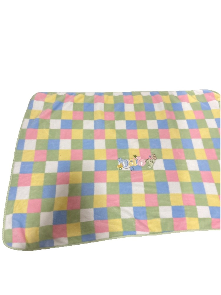 Parent's Choice Baby Blanket Pastel Squares Blocks Patchwork