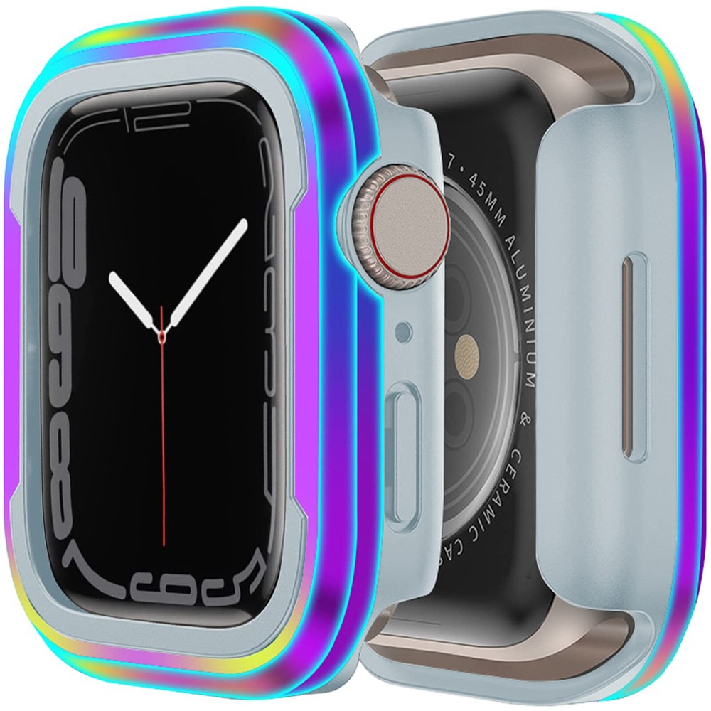 Compatible Colorful iWatch Series 9 Series 8 Series 7 Case 41mm Aluminum Appl...