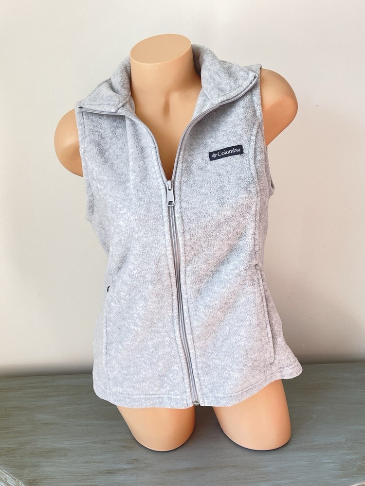 Columbia Benton Springs Full Zip Fleece Vest for Women in Light Gray