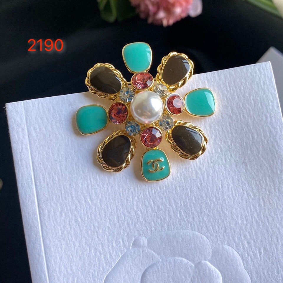 Metal enamel pearl women's brooch birthday gift (34 styles) flower