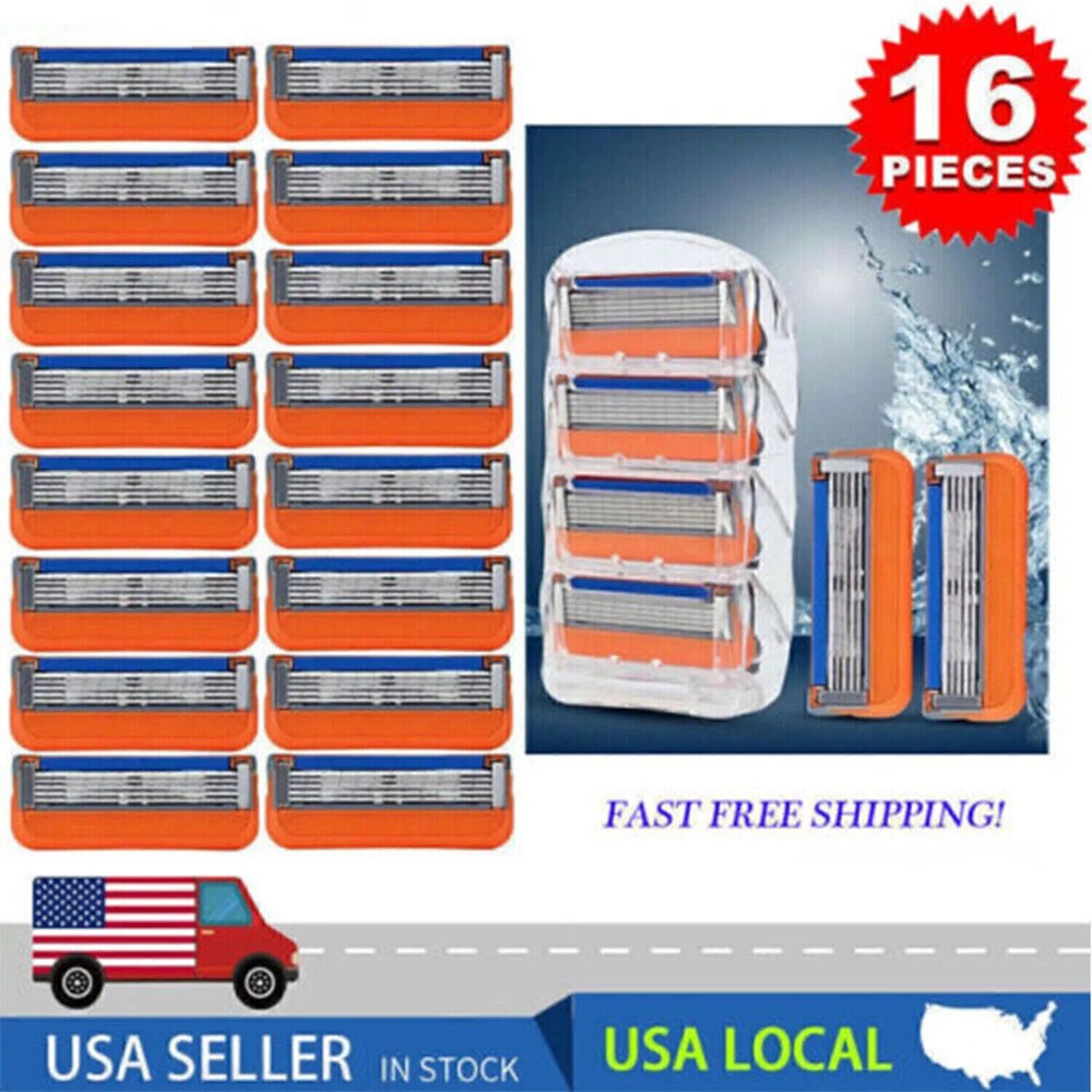 16Pcs Replacements 5-Layer Men' For GiIlette Fusion Proglide Power Razor Blades
