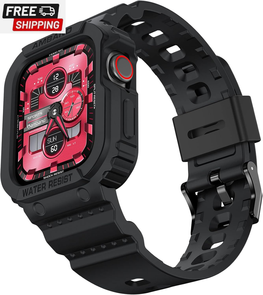 Compatible for Apple Watch Band 41Mm 40Mm 38Mm with Bumper Case, Rugged Men Wome