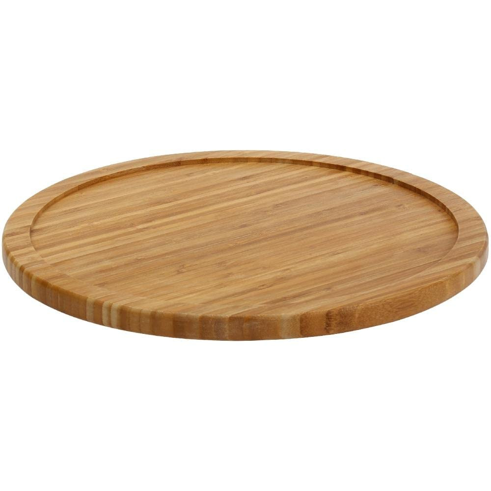 YBM Home Bamboo Wooden Non-Skid Lazy Susan Turntable Fully Rotating Pantry Ca...
