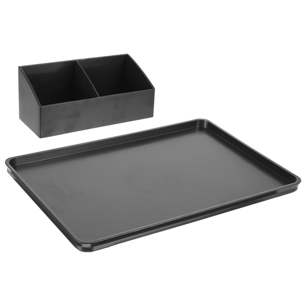 Plastic Tea Serving Tray with Tea Bag Organizer Compartment