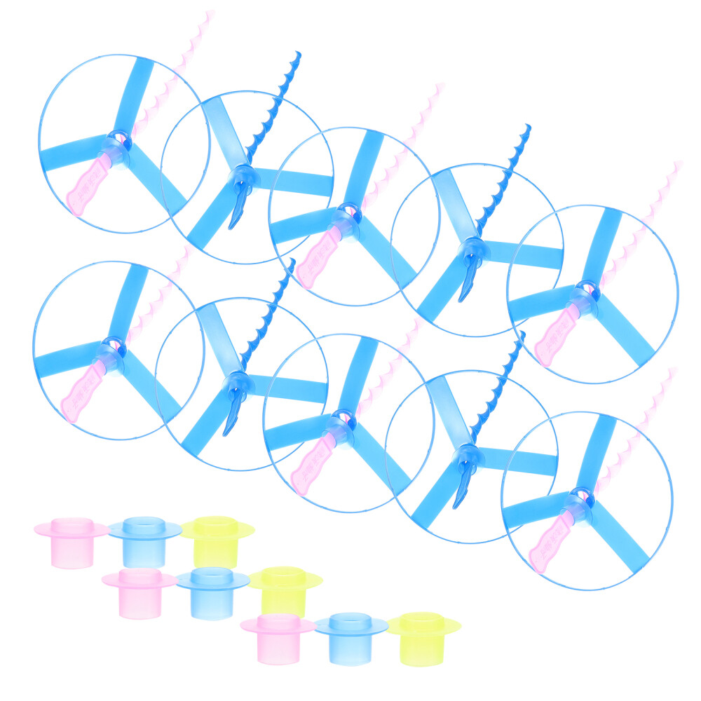 10 Pcs Bamboo Dragonfly Flying Plates Toys Helicopter outside Kids